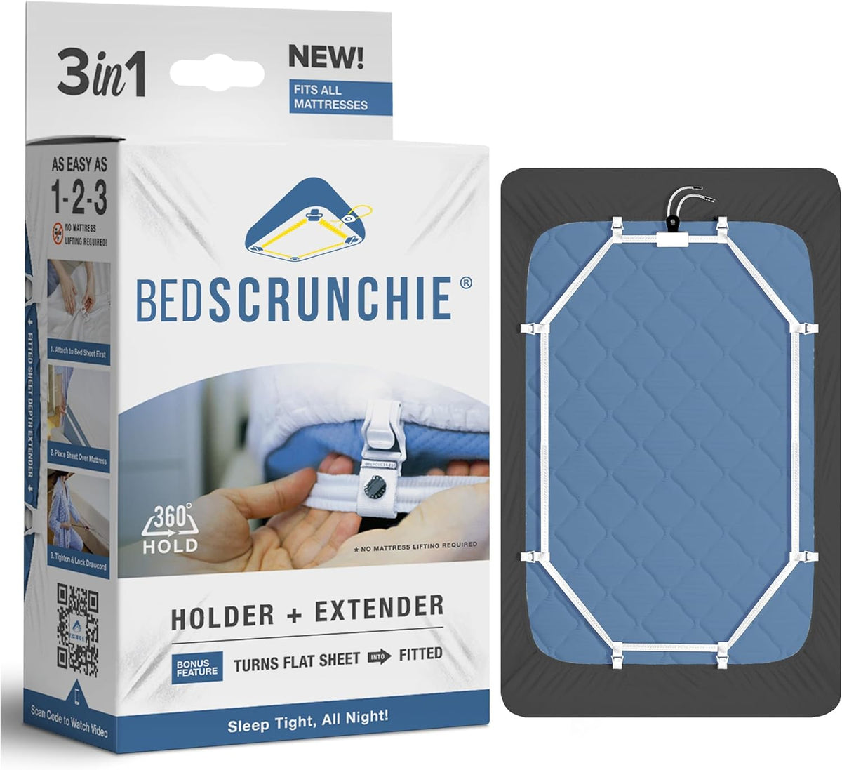 Sheet Holder Straps - Heavy Duty Gripper Clips - Strengthened Parachute Cord - 360 Degree Bed Sheet Tightener - Strongest and Effective Extender - Fits All Mattress Sizes