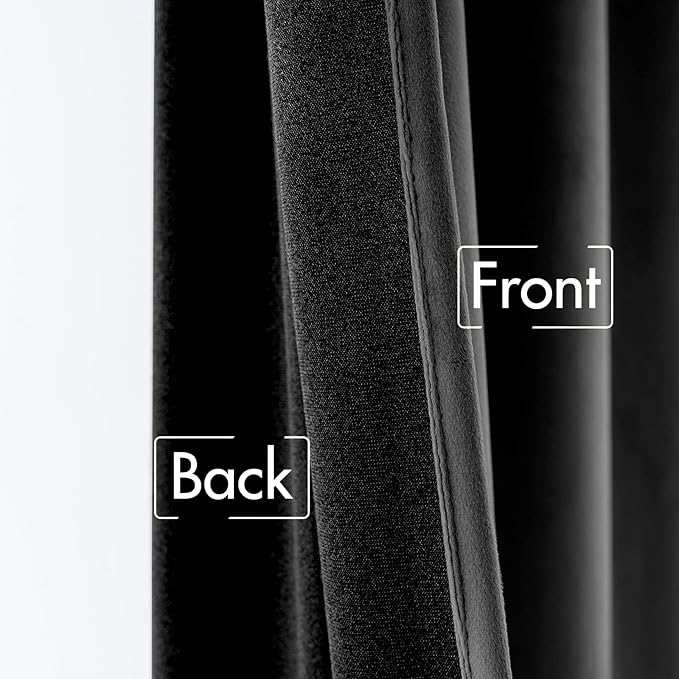 MIULEE Black Velvet Curtains 108 inches Long 2 Panels - Image 6