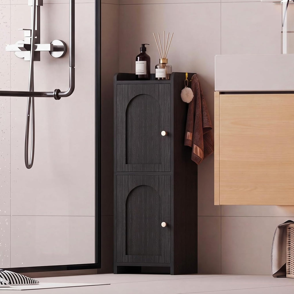 Arbuxzuy Small Bathroom Storage Cabinet with 2 Doors and Adjustable Shelf