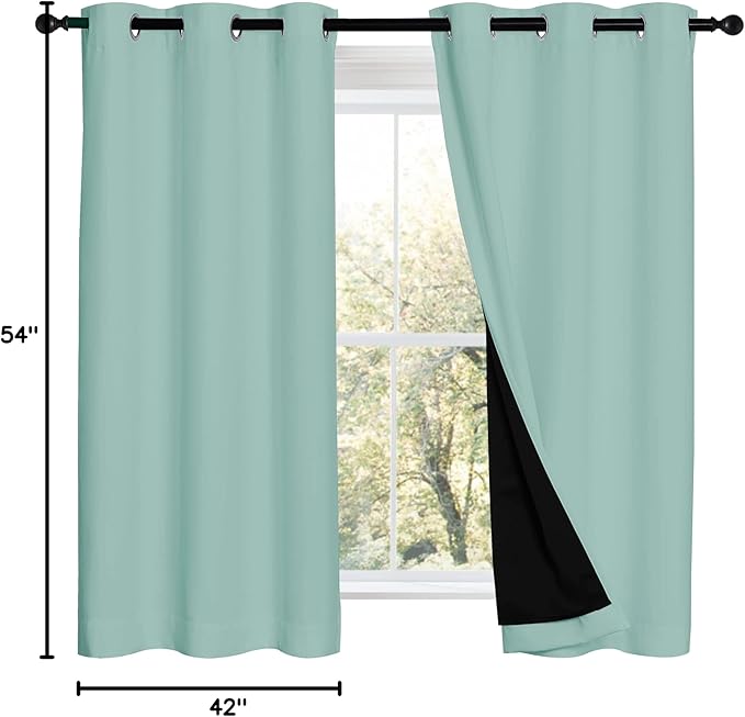 NICETOWN 100% Blackout Curtains 54 inches Long, Double-Deck Completely Blackout - Image 9