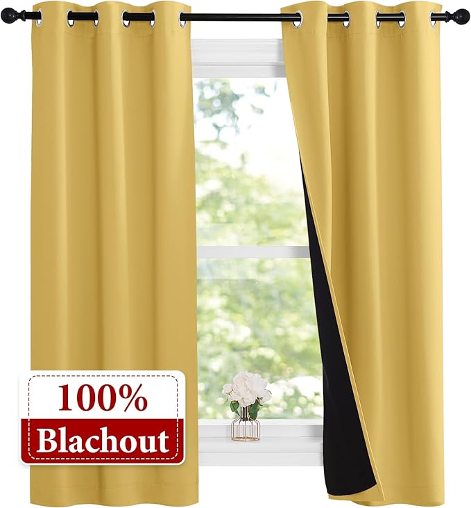 NICETOWN 100% Blackout Short Curtains - Image 2