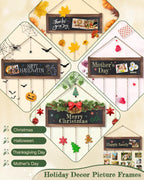 Bikoney Picture Frames Collage Photo Hanging Display with Chalkboard