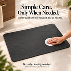 Stone Bath Mat, Quick Drying Bath Mat for Bathroom, Diatomaceous Earth Mat, Quick Dry Shower Mat, Fast Absorbent, Elegant Design, Easy to Clean - Black 23.6×15.35