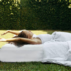 HOMBYS Air Mattress Pad Queen Size, Soft Quilted Air Mattress Cover, Breathable & Noiseless Mattress Topper with Deep Pocket, Stretches up to Fits 15-23 Inch,Cover ONLY