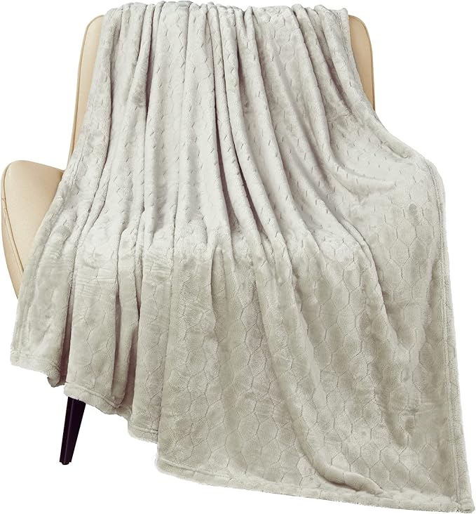 TOONOW Fleece Blanket Textured Fuzzy Plush Throw Blanket Twin Size 60" x 80" by TOONOW