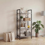 DUMOS 4 Tiers Open Bookshelf, Classic Freestanding Tall Display Shelf