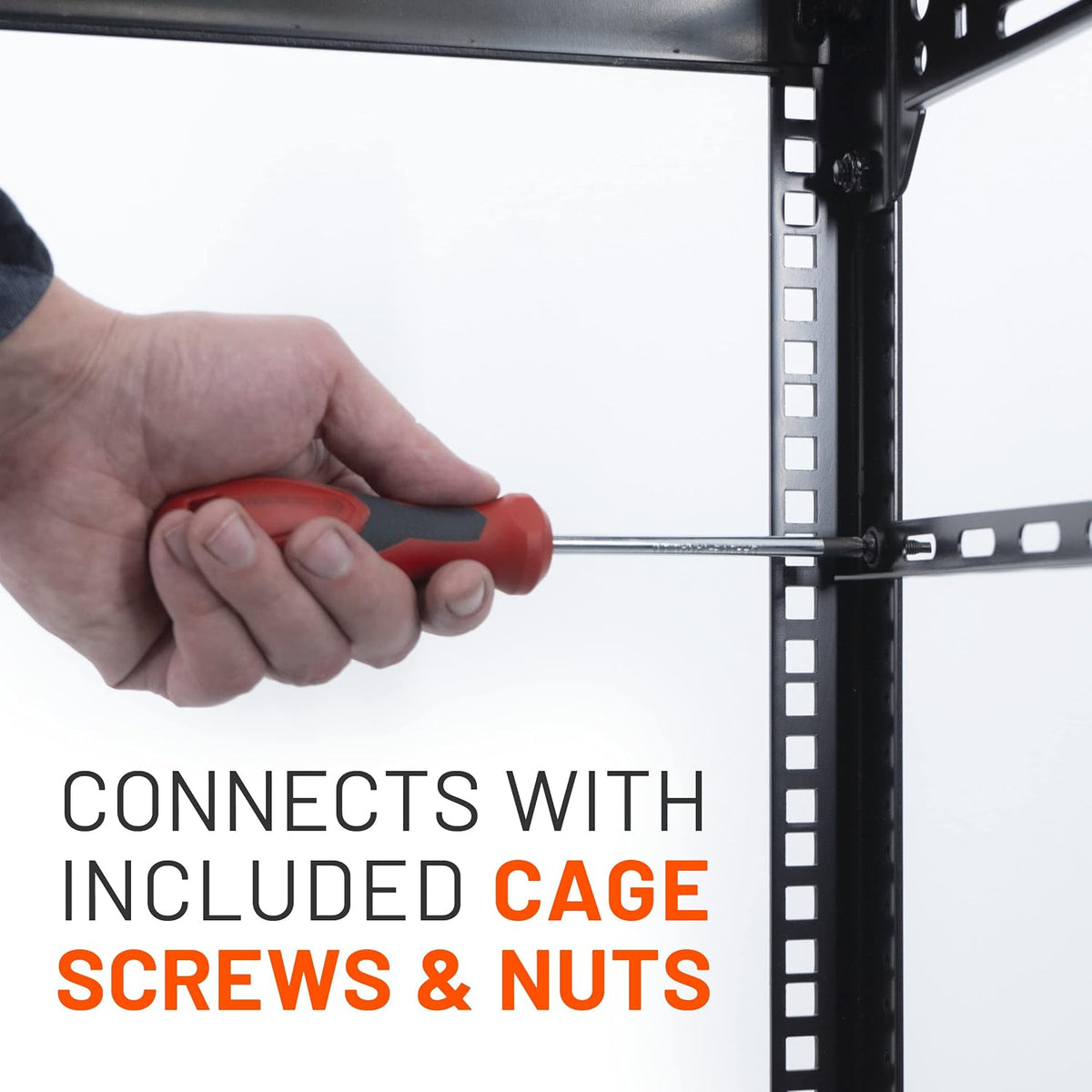 ECHOGEAR Rack Cable Management Tie Bar Kit - Includes 4X 1U Tie Bars, 24 Zip Ties, 8 Cage Nuts, & 8 Screws - Works with 19" Open Frame Racks & Enclosures