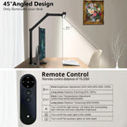 Micomlan Architect Desk Lamp with Remote Control, Adjustable Led Desk Light for Home Office with Base, 24W Bright Auto Dimming Table Light Rotatable Office Lamp with Swing Arm for Computer Cafting