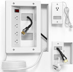 3 Usage Modes in Wall Cable Management Kit with Recessed Power, 4 Outlets