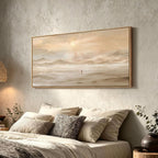 Extra Large Framed Christian Wall Art, Jesus Leaves the 99 Sheep, 28x57 In