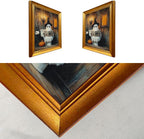 Vintage Golden Framed Halloween Bathroom Print Funny Ghost on Toilet Wall Art Rustic Spooky Halloween Bathroom Wall Decor