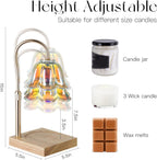 Candeldo Candle Warmer Lamp with Timer, Iridescent Floral Glass Shade