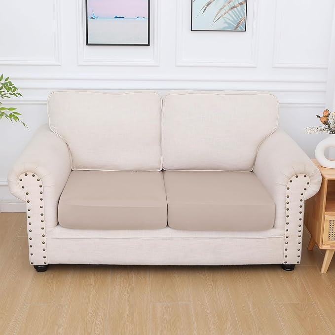 hyha Milk Silk Couch Cushion Covers, Soft Magic Sofa Covers Washable - Image 7