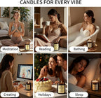4 Pack Scented Candles, Lemon, Lavender, Sage Citrus, Fireside