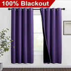 NICETOWN Lilac Purple Full Shade Curtain Panels, Pair of Thermal Insulated & - Image 2