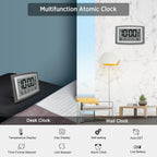 WallarGe Atomic Clock 12.5 Inch Self-Setting Digital Wall Clock