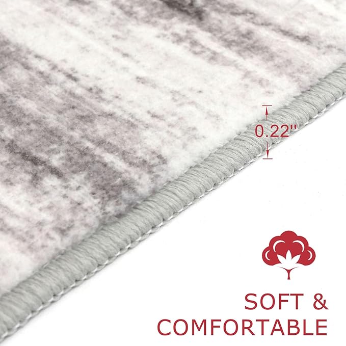 KOZYFLY Modern Abstract Washable Rug Runner 2x5 Hallway Rug Runner Non-Slip - Image 2
