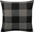 VAKADO Black and Grey Farmhouse Rustic Buffalo Plaid Decorative Throw Pillow Covers Retro Check Home Decor Cushion Cases for Couch Bed Sofa 18x18 Set of 2, Black and Gray