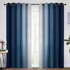 Yakamok Blue Ombre Curtains Room Darkening Grommet Curtains by Yakamok