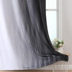 Estelar Textiler Black and Greyish White Blackout Curtains 45 Inch Length - Image 6