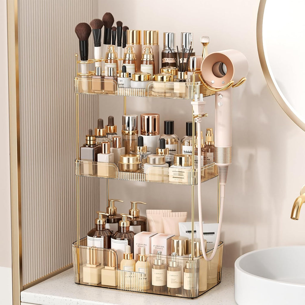 Bathroom Counter Organizer Makeup Organizer Countertop with Brush Holder
