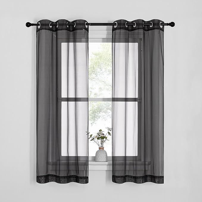 NICETOWN Sheer Curtains for Bedroom Windows, Grommet Casual Soft Voile Sheer by NICETOWN