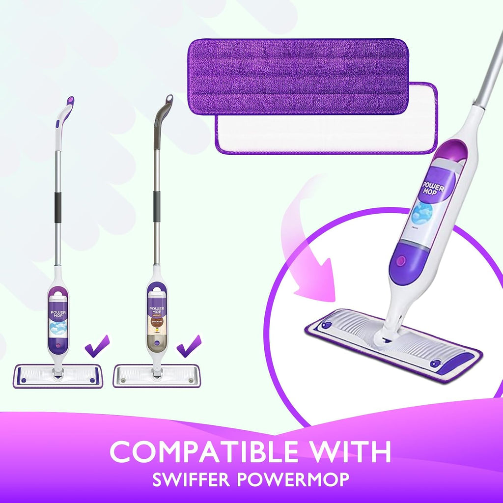 Reusable Power Mop Refill Pads Compatible with Swiffer PowerMop