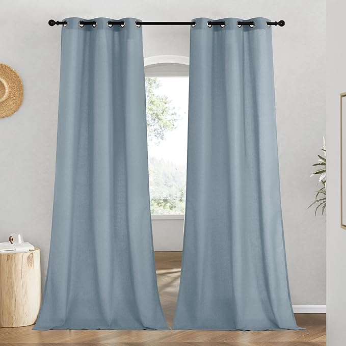 NICETOWN Rustic Linen 96 inch Long Curtains by NICETOWN