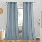 NICETOWN Linen Curtains for Windows 90 inch Long, Grommet Semi Sheer Vertical by NICETOWN