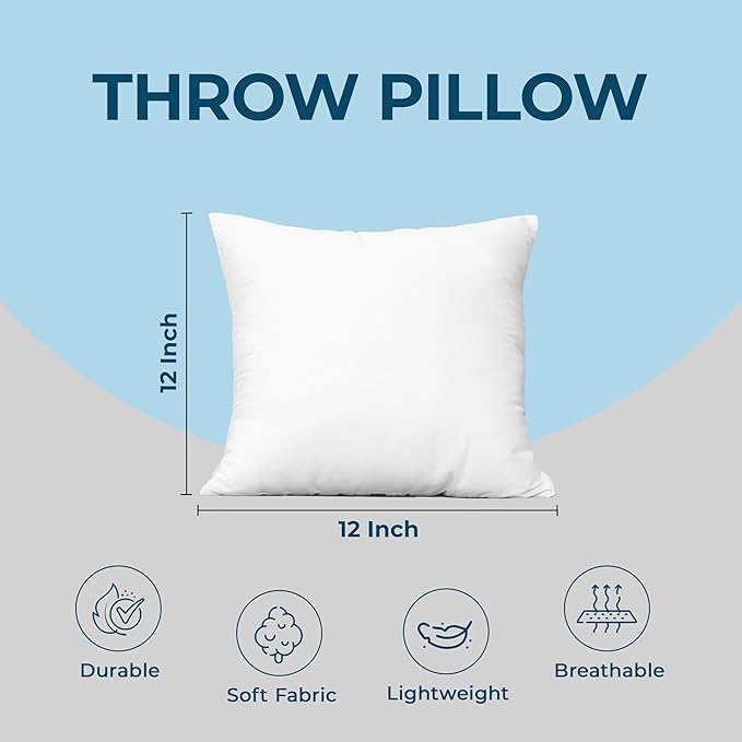 Utopia Bedding Throw Pillows – 12 x 12 Inches Down Alternative Pillows - Image 4
