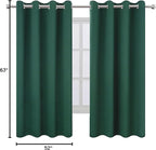 LEMOMO Dark Green Bedroom Blackout Curtains/52 x 63 Inch Long/Set of 2 Curtain - Image 10