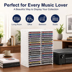 Stackable CD Storage Organizer, Holds 34 CD Cases, Great Gift Idea