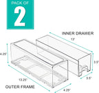 Sorbus Clear Stackable Storage Drawers with Pull-Out Bins (Small, 2 Pack)