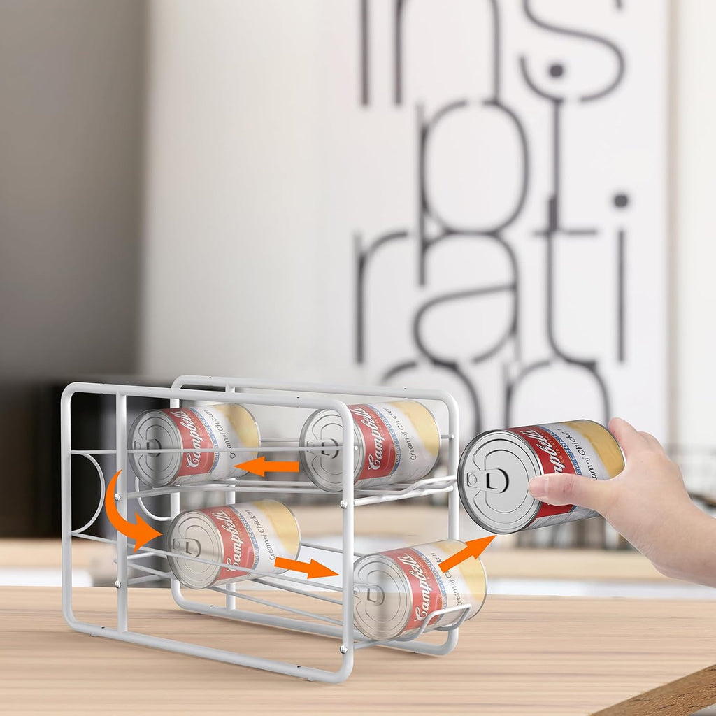 MOOACE 4 Pack Can Organizer for Pantry, Stackable Soda Can Dispenser Rack