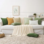 MIULEE Pack of 2 Couch Throw Pillow Covers 26x26 Inch Beige Farmhouse - Image 7