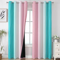 Estelar Textiler Pink and Teal Gradient Blackout Curtains by ESTELARTEXTILER