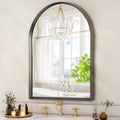 Arched Mirrors for Wall, Brushed Metal Frame Mirror, Arch Bathroom Vanity Mirror for Living Room Bedroom Mantel Entryway Hallways Home Decor Aluminum Alloy Frame 20"x16"