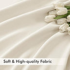 MIULEE Beige White Back Tab Blackout Curtains 84 Inch Length 2 Panels Set - Image 6