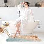 Bathtub Shower Mat 40X16 Inch, Non-Slip, for Toddler, Ocean Sea