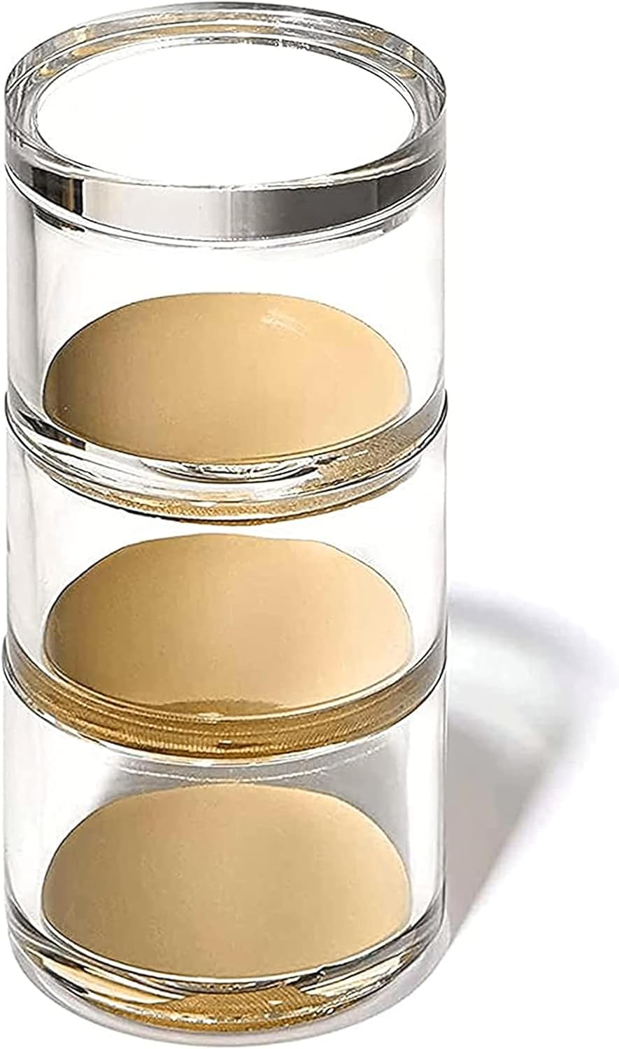 3-Tier Stackable Acrylic Holder, Clear with Gold Metal Base