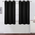 LEMOMO Black Blackout Curtains/38 x 54 Inch/Set of Two Panels Grommet Living by Lemomo