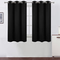 LEMOMO Black Blackout Curtains 42 x 54 Inch Length Set of 2 Panels Grommet by Lemomo