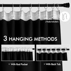 MIULEE Black Back Tab Blackout Curtains 96 Inch Length 2 Panels Set - Image 3
