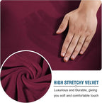 H.VERSAILTEX Wingback Chair Covers Velvet Plush Wing Chair Slipcover 1 Piece - Image 3