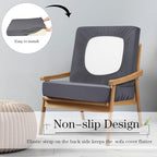 Newwiee Set of 4 Stretch Patio Cushion Covers Sofa Couch Seat Chair Slipcovers - Image 5
