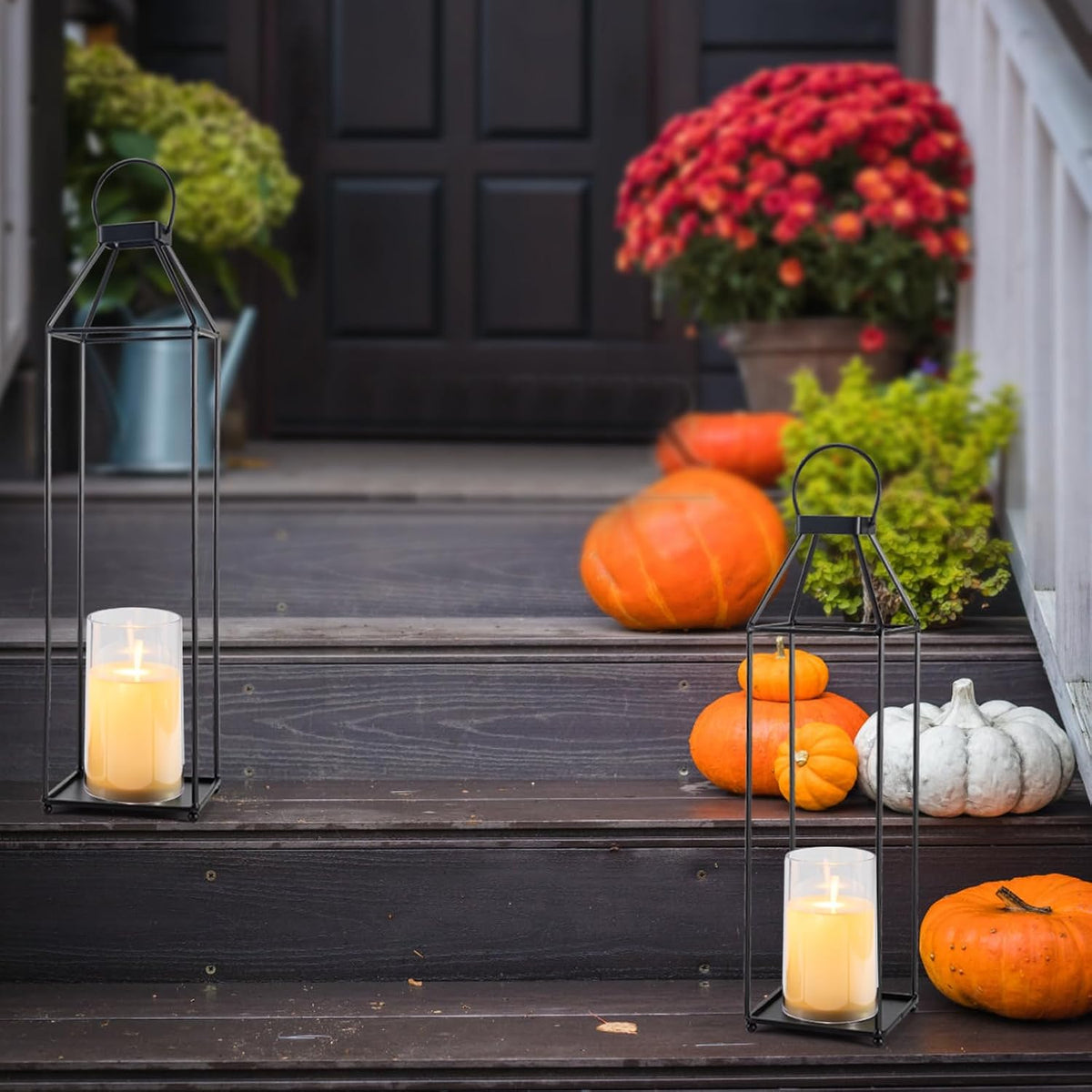 Outdoor Lanterns 2Pcs 21in Large Lantern Decorative for Patio Waterproof