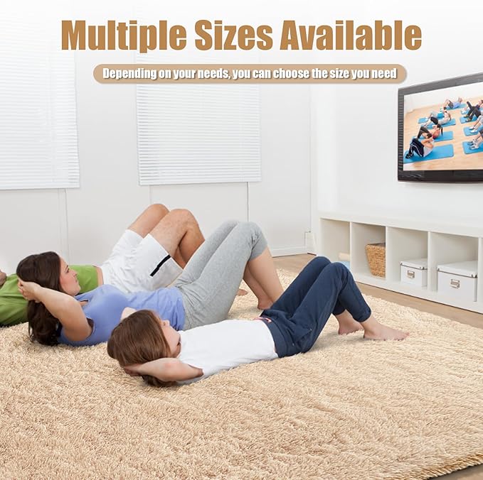 9x12 Fluffy Area Rugs for Living Room, Large Fuzzy Shag Area Rug for Bedroom - Image 5