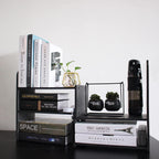 YGYQZ Adjustable Desktop Shelf Organizer, 3-Tier Desk Shelf, Black