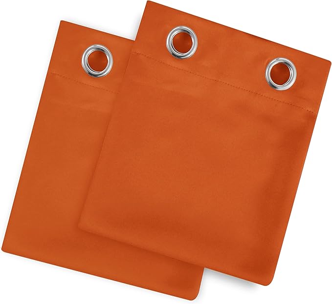 LEMOMO Orange Thermal Blackout Curtains/52 x 72 Inch/Set of 2 Panels Room - Image 7