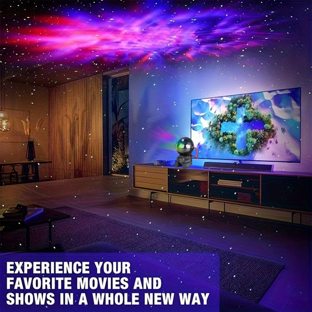 YXQUA Astronaut Galaxy Star Projector, Night Light for Kids, Original Black